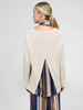 Image of M Made in Italy Knit Split Back Tunic with Scarf - Glacier Stripe