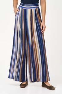 M Made in Italy Striped Wide Leg Pant - Glacier Stripe