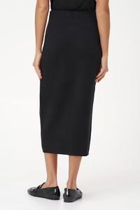 M Made in Italy Contrast Seam Pencil Skirt - Black