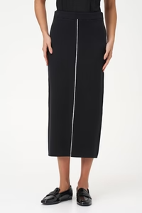 M Made in Italy Contrast Seam Pencil Skirt - Black