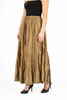 Image of M Made in Italy Crinkle Satin Maxi Skirt - Gold