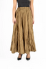 Image of M Made in Italy Crinkle Satin Maxi Skirt - Gold