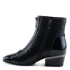 Image of Azura Mozza Patent Detail Side Zip Low Heel Boot - Navy