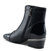 Image of Azura Mozza Patent Detail Side Zip Low Heel Boot - Navy