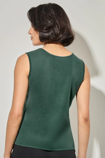 Ming Wang Scoop Neck Knit Tank - Viridian Green