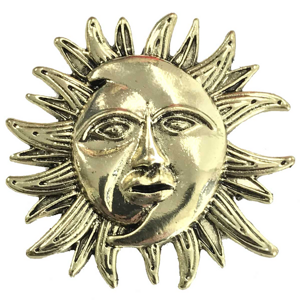 Celestial Sun Moon Magnetic Brooch - Bronze