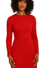 Image of Maggy London Scuba Crepe Long Sleeve Dress with Gathered Waist Detail - Red