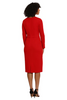 Image of Maggy London Scuba Crepe Long Sleeve Dress with Gathered Waist Detail - Red