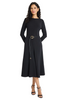 Image of Maggy London Elea Long Sleeve Midi Dress with Belt - Black