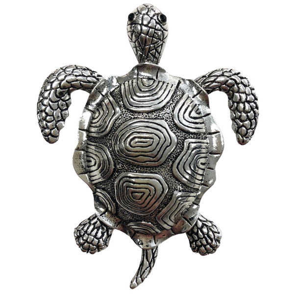 Sea Turtle Magnetic Brooch - Silver