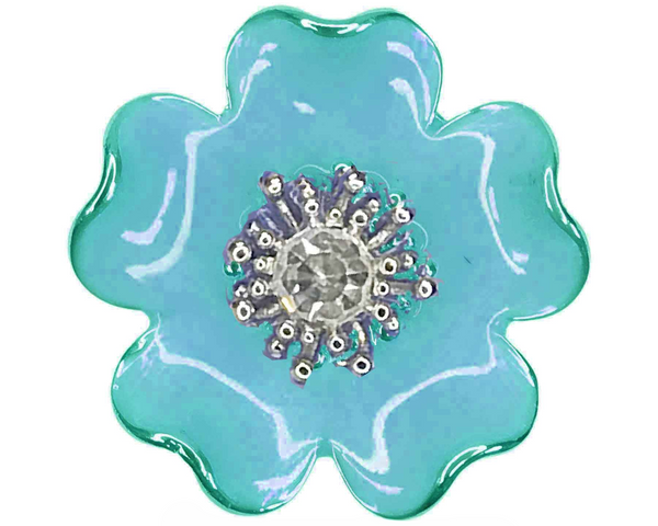 Magnetic Flower Brooch - Blue