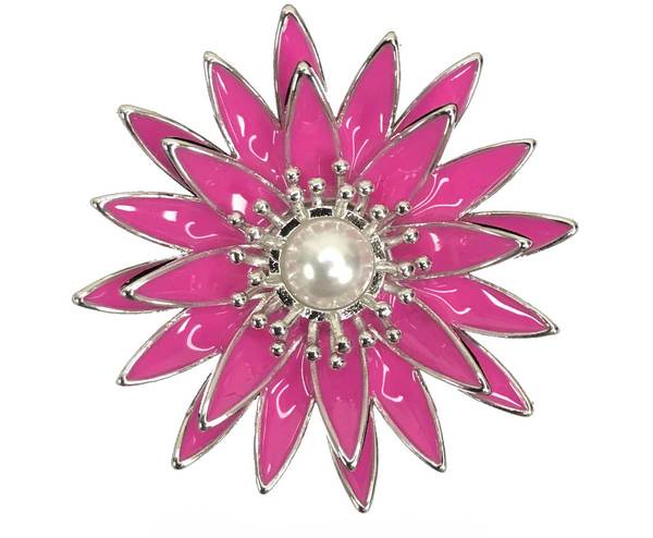 Magnetic Flower Brooch - Hot Pink