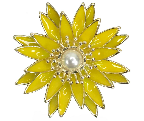 Magnetic Flower Brooch - Yellow