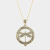 Image of Dragonfly Motif Magnifying Glass Necklace - Antique Gold