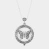 Image of Butterfly Motif Magnifying Glass Necklace - Antique Silver