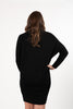 Image of Marble Sparkle Embellished Cowl Neck Sweater Dress - Black