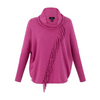 Image of Marble Fringe Detail Dolman Sleeve Cotton Sweater - Pink