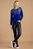 Image of Marble Metallic Animal Print Sweater - Royal