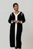 Image of Marble Color Block Column Sweater Dress - Black/White
