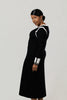 Image of Marble Color Block Column Sweater Dress - Black/White