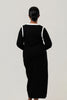 Image of Marble Color Block Column Sweater Dress - Black/White