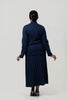 Image of Marble One Button Sweater Knit Blazer - Navy