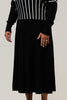 Image of Marble Pleated Cotton Sweater Knit Skirt - Black