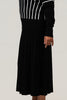 Image of Marble Pleated Cotton Sweater Knit Skirt - Black