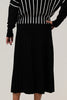 Image of Marble Pleated Cotton Sweater Knit Skirt - Black