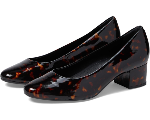 Marc Joseph Broad Street Patent Leather Block Heel Pump - Tortoise