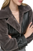 Image of Andrew Marc Vellica Washable Faux Leather Aviator Jacket - Peppercorn
