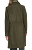 Image of Andrew Marc Chesme Faux Leather Trim Wool Blend Coat - Artichoke