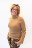Image of Metric Knits Button Sleeve Turtleneck - Camel