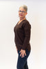 Image of Metric Knits V-Neck Drop Shoulder Sweater - French Roast