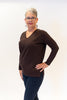 Image of Metric Knits V-Neck Drop Shoulder Sweater - French Roast