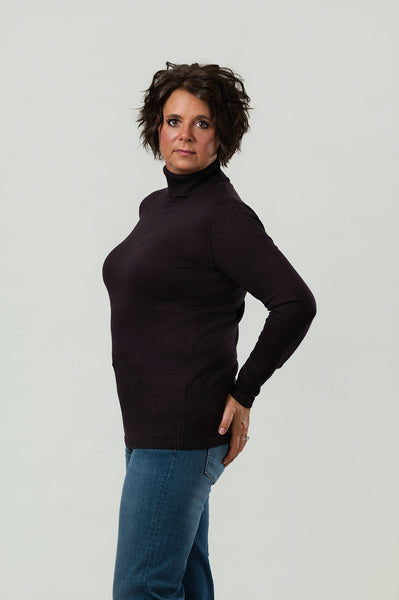 Metric Knits Turtleneck Sweater - Bitter Chocolate