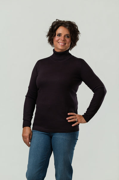 Metric Knits Turtleneck Sweater - Bitter Chocolate