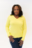 Image of Metric Knits V-Neck Rib Trim Sweater - Yellow Iris