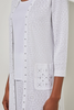 Image of Ming Wang Metallic Stud Detail Textured Knit Jacket - White/Silver