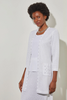Image of Ming Wang Metallic Stud Detail Textured Knit Jacket - White/Silver