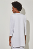 Image of Ming Wang Metallic Stud Detail Textured Knit Jacket - White/Silver
