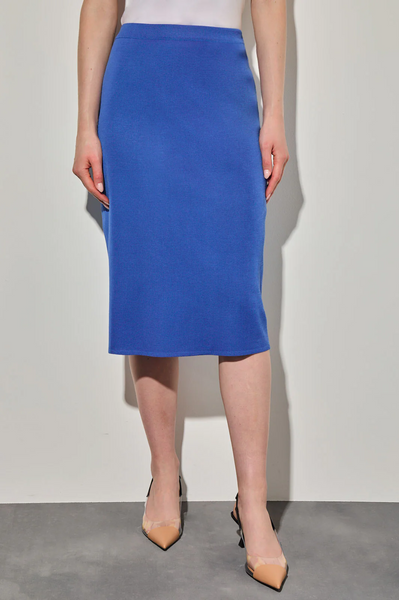 Ming Wang Pull On Knit Skirt - Gentian Blue