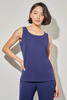 Image of Ming Wang Deco Crepe Tank - Regatta Blue