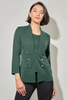 Image of Ming Wang Tailored Fit Ottoman Stitch Knit Jacket - Viridian Green