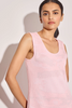 Image of Ming Wang Abstract Shimmer Soft Knit Dress Plus Size - Rosy Blush/White