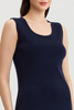 Image of Ming Wang Sleeveless Scoop Neck Sheath Knit Dress - Indigo Blue