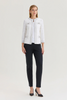 Image of Ming Wang Heritage Tonal Diamond Pattern Contrast Trim Jacket - White/Black