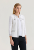 Image of Ming Wang Heritage Tonal Diamond Pattern Contrast Trim Jacket - White/Black