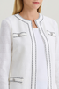 Image of Ming Wang Heritage Tonal Diamond Pattern Contrast Trim Jacket - White/Black