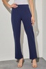 Image of Ming Wang Deco Crepe Straight Leg Pull-On Ankle Pant - Regatta Blue